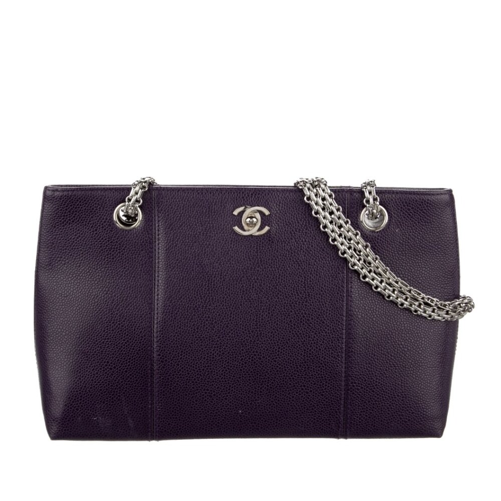 Chanel vintage purple bag with bijou chain